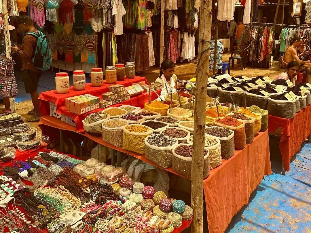 Famous night markets in Goa. Anjuna Flea Market